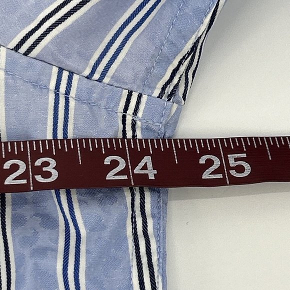 Robert Graham Shirt Men XL Blue White Stripes Long Sleeve Button Down Flip Cuff - Picture 14 of 14